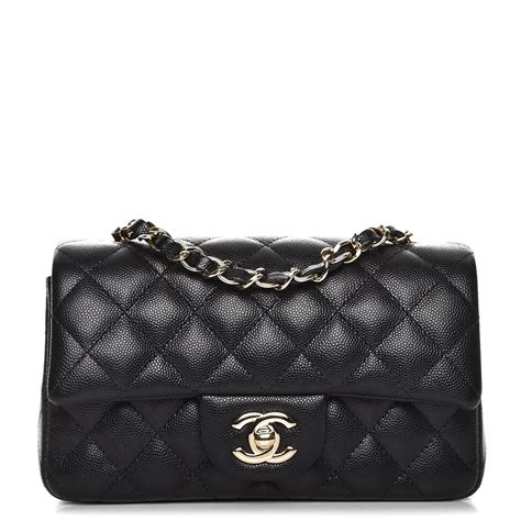 black caviar mini chanel|CHANEL Caviar Quilted Mini Rectangular Flap Black.